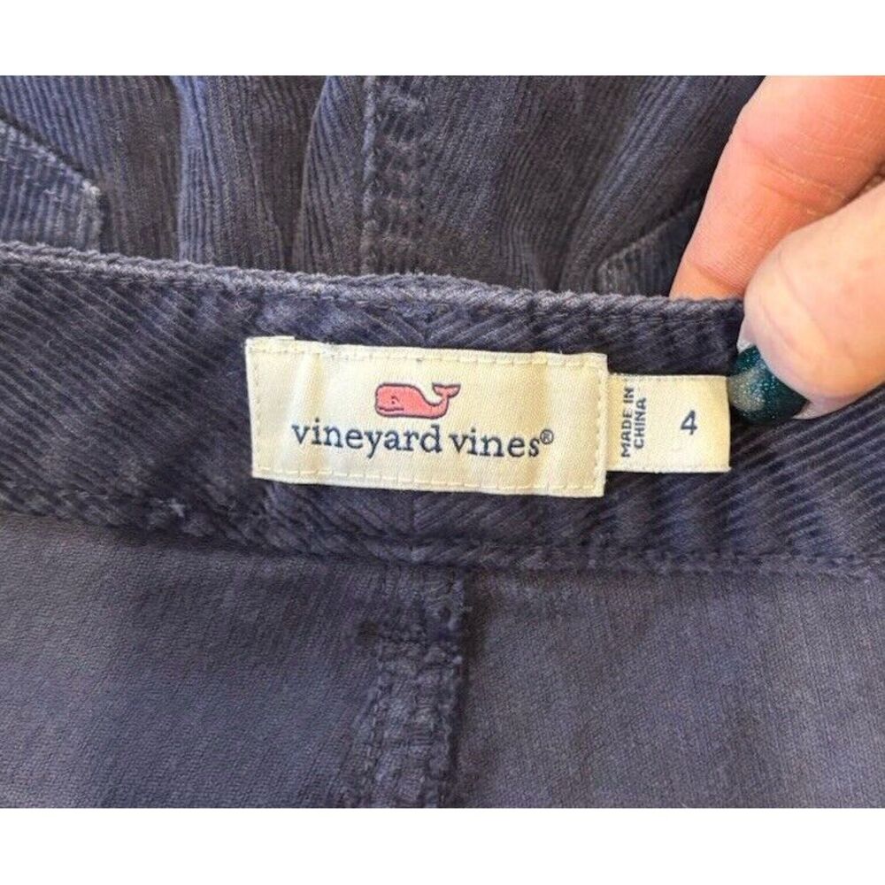 Vineyard Vines‎ Corduroy Pants Women's Sz 4 Navy Mid Rise Stretch Pockets - Picture 4 of 7